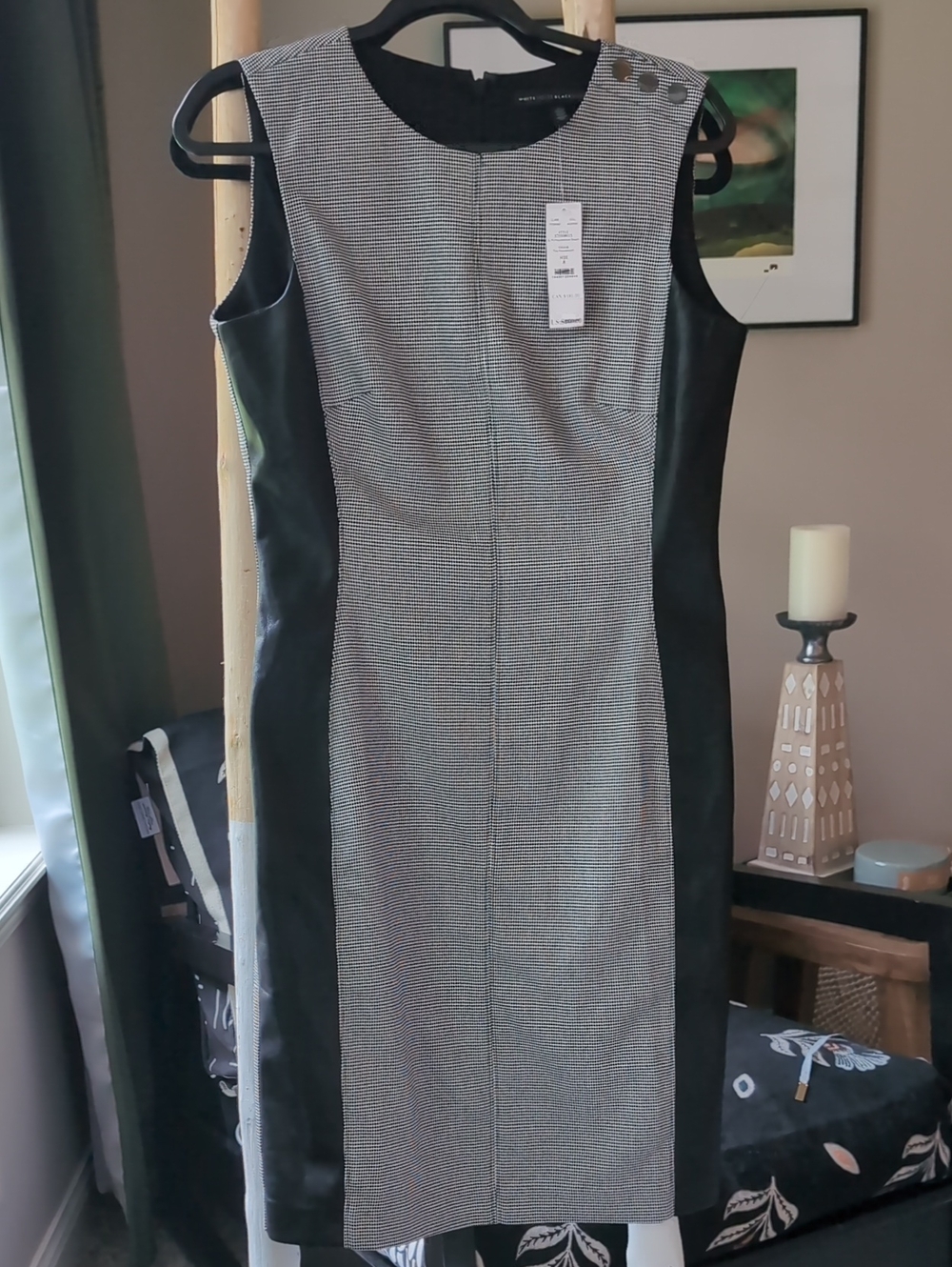 WHBM Houndstooth Sheath Dress Size 8 MWT